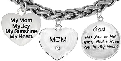 My Mom, My Joy, My Sunshine, My Heart, God Has You in His Arms, Bracelet, Hypoallergenic, Safe-Nickel, Lead, Free