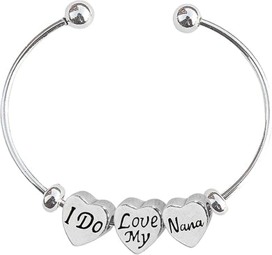 Sooo...Cute! I Do Love My Nana, Hearts, Adjustable, Cuff Bracelet,With Silver Metal Finish-Overcoat Protection™, NoNickel, Lead, Or Poisonous Cadmium