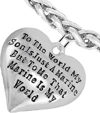 Marine Mom, My Son, is My World Bracelet, Hypoallergenic, Safe- Nickel, Lead and Cadmium Free