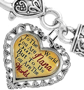 Nana Heart Charm Bracelet Hypoallergenic, Safe, Nickel, Lead & Cadmium Free!