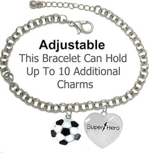 Soccer, Super Hero, " Soccer Player Jewelry" Adjustable Bracelet Hypoallergenic, Safe-Nickel, Lead Free