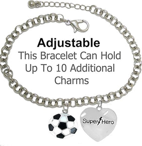 Soccer, Super Hero, " Soccer Player Jewelry" Adjustable Bracelet Hypoallergenic, Safe-Nickel, Lead Free