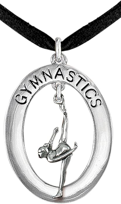 Gymnast One Leg Pose Necklace, Adjustable, Hypoallergenic, Nickel, Lead & Cadmium Free