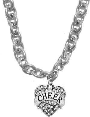 Cheer, Genuine Crystal Heart, On A Sterling Silver Solid .925 Sterling,Not Plated Or Coated.18 Inch Chain,Hyperallergenic Safe-Nickel,Lead, Cadmium Free