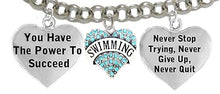 Never Stop Trying, Never Quit 3 Charm Adjustable Bracelet, Hypoallergenic, Safe-Nickel Free, No Poisonous Lead Or Cadmium