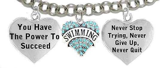 Never Stop Trying, Never Quit 3 Charm Adjustable Bracelet, Hypoallergenic, Safe-Nickel Free, No Poisonous Lead Or Cadmium
