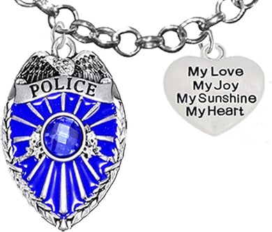 Policeman's, My Love, My Joy, My Sunshine, My Heart, Necklace, Hypoallergenic, Safe-Nickel Free, No Poisonous Lead Or Cadmium.