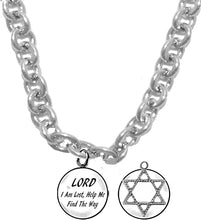 Lord I Am Lost, Help Me Find The Way, 2nd Charm Behind Charm, Dot Indented Star Of David, Hypoallergenic Adjustable Necklace, Safe-Nickel, Lead And Cadmium Free
