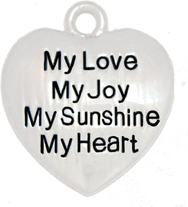 Creative My Love, My Joy, My Sunshine,My Heart.Hyperallergenic, Safe-Nickel, Lead, And Cadmium Free