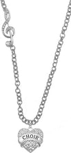 Choir Crystal Heart, Treble Clef Jewelry, Rolo Chain Adjustable Necklace, Hypoallergenic, Safe-Nickel, Lead, and Cadmium Free