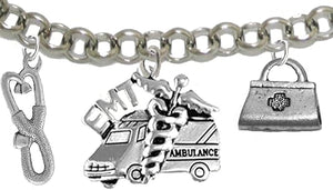 EMT, Paramedic, Adjustable Charm Bracelet, Hypoallergenic, Safe-Nickel, Lead, Free
