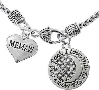 Mamaw and I Love You to The Moon and Back Necklace Hypoallergenic, Safe-Nickel, Lead & Cadmium Free