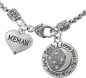 Mamaw and I Love You to The Moon and Back Necklace Hypoallergenic, Safe-Nickel, Lead & Cadmium Free