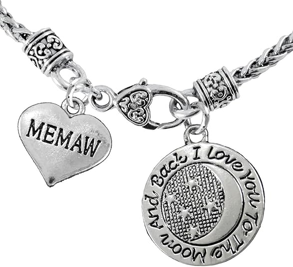 Mamaw and I Love You to The Moon and Back Necklace Hypoallergenic, Safe-Nickel, Lead & Cadmium Free