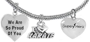 Martial Arts, Kickboxing Jewelry, Karate Jewelry, Super Hero, We Are So Proud Of You, " Martial Arts Jewelry" Hypoallergenic, Safe-Nickel, Lead Free