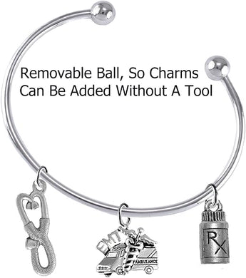 EMT, Paramedic, Add-A-Charm Bracelet, Hypoallergenic, Safe-Nickel, Lead, Free