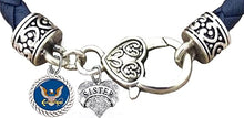 Navy Sister, Leather Bracelet, Navy Bracelet, US Navy Bracelet, Navy Jewelry, Hypoallergenic-Safe, No Nickel, Lead, Or Poisonous Cadmium In Bracelet