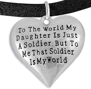 Army, Enlisted Daughter, My Daughter, She is My World, Bracelet, Adjustable Hypoallergenic-Safe