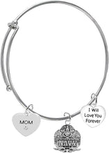 Mom, I Will Love You Forever, Navy Hypoallergenic, Safe-Nickel Free, No Poisonous Lead Or Cadmium