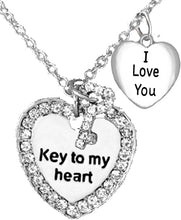 Key to My Heart and I Love You, Mother's Jewelry, Mom, Wife, Jewelry, Grandma Jewelry Adjustable Neck, Hypoallergenic, Safe-Nickel, Lead, Free