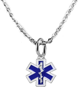 EMT, Paramedic Sterling Silver, Solid .925 Sterling, Not Plated Or Coated, 18 Inch Necklace, Charm, Nickel, Lead, Cadmium Free. Fast