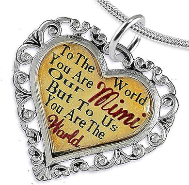 Mimi Heart Charm Necklace Hypoallergenic, Adjustable, Safe, Nickel, Lead & Cadmium Free!