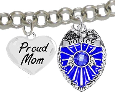 Policeman's, Proud Mom, Adjustable Bracelet, Hypoallergenic, Safe-Nickel Free, No Poisonous Lead Or Cadmium.