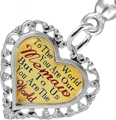 Memaw Heart Charm Post Earring