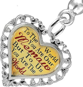 Memaw Heart Charm Post Earring" Hypoallergenic, Safe-Nickel, Lead & Cadmium Free!