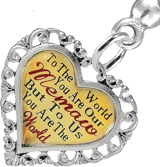 Memaw Heart Charm Post Earring