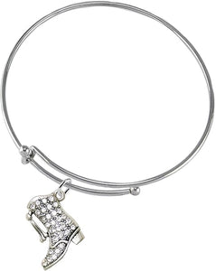 Drill Boot Crystal Bracelet, Safe-Nickel, Lead & Cadmium Free!