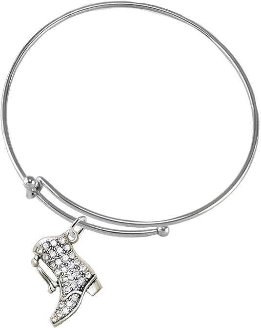 Drill Boot Crystal Bracelet, Safe-Nickel, Lead & Cadmium Free!