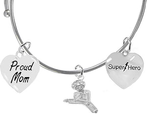 Martial Arts, Kickboxing, And Karate Jewelry, Super Hero, Proud Mom, Adjustable Bracelet Hypoallergenic, Safe-Nickel, Lead Free