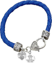Policeman's Wife, It's Not Something You Do, It's Something You Are,Genuine Leather Bracelet, Light Blue, Hypoallergenic Safe-Nickel, Lead And Cadmium Free