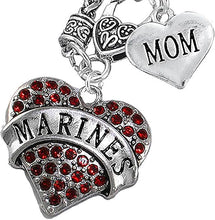 Marine Mom Heart Necklace, Hypoallergenic, Will NOT Irritate Anyone with Sensitive Skin. Safe- Nickel, Lead and Cadmium Free