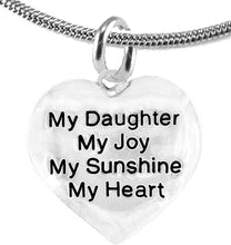 Message Jewelry, My Daughter, My Joy, My Sunshine, My Heart, Adjustable Necklace, Hypoallergenic, Safe-Nickel, Lead, Free
