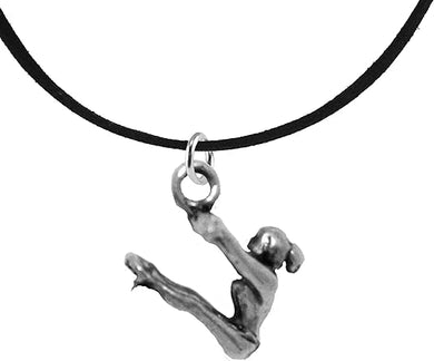 Gymnast Swinging On Rings Necklace, Safe-Nickel, Lead & Cadmium Free!