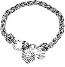 The Perfect Gift, Quinceanera Genuine Crystal Heart, My Daughter, My Joy, My Sunshine, My Heart, Hypoallergenic Antique Wheat Chain Bracelet, Safe-Nickel, Lead & Cadmium Free!
