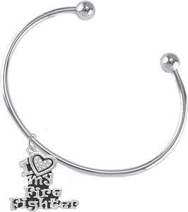 Firefighter, I Love My Firefighter, Genuine Crystal, Bracelet, Hypoallergenic, Safe-Nickel, Lead, Free