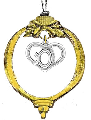 Christmas Ornament, 14KT Goldtone Ornament With A Silvertone 