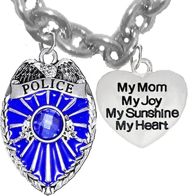 Policeman's, My Mom, My Joy, My Sunshine, My Heart, Hypoallergenic, Safe-Nickel Free, No Poisonous Lead Or Cadmium.