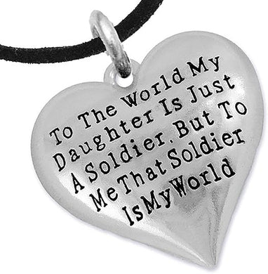 Army, Enlisted Daughter, My Daughter, She is My World, Necklace, Adjustable Hypoallergenic-Safe