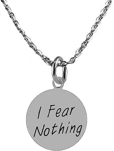 I Fear Nothing, Award, Message, Adjustable 18-21 Inch Cable Chain Necklace, Nickel, Lead, And Cadmium Free-Hypoallergenic