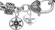 Deputy Sheriff's, I Married My Hero, On A Antique Wheat Chain Bracelet, Hypoallergenic Safe-Nickel, Lead and Cadmium Free