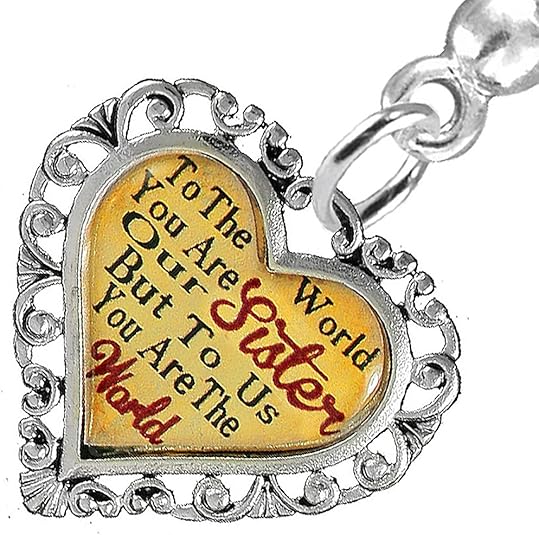 Sister Heart Charm Post Earring Hypoallergenic, Safe-Nickel, Lead & Cadmium Free!