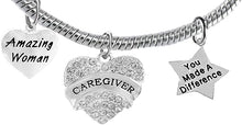 Caregiver, Nurse, RN, LPN, You Made A Difference, Amazing Women Snake Chain Bracelet, Hypoallergenic, Safe-Nickel, Lead, Free