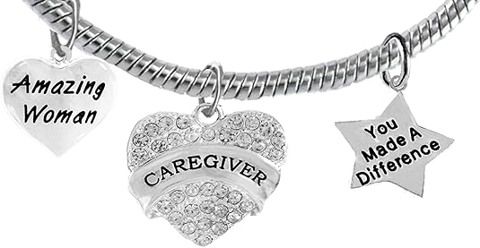 Caregiver, Nurse, RN, LPN, You Made A Difference, Amazing Women Snake Chain Bracelet, Hypoallergenic, Safe-Nickel, Lead, Free