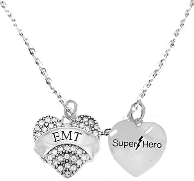 EMT, Super Hero Sterling Silver, Solid .925 Sterling, Not Plated Or Coated, 18 Inch Necklace, Charm, Nickel, Lead, Cadmium Free. Fast
