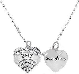 EMT, Super Hero Sterling Silver, Solid .925 Sterling, Not Plated Or Coated, 18 Inch Necklace, Charm, Nickel, Lead, Cadmium Free. Fast
