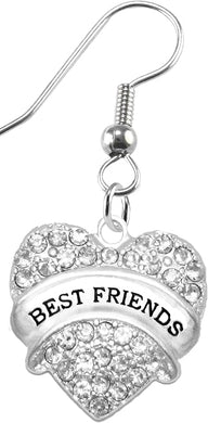 Best Friends Crystal Heart Earrings,
